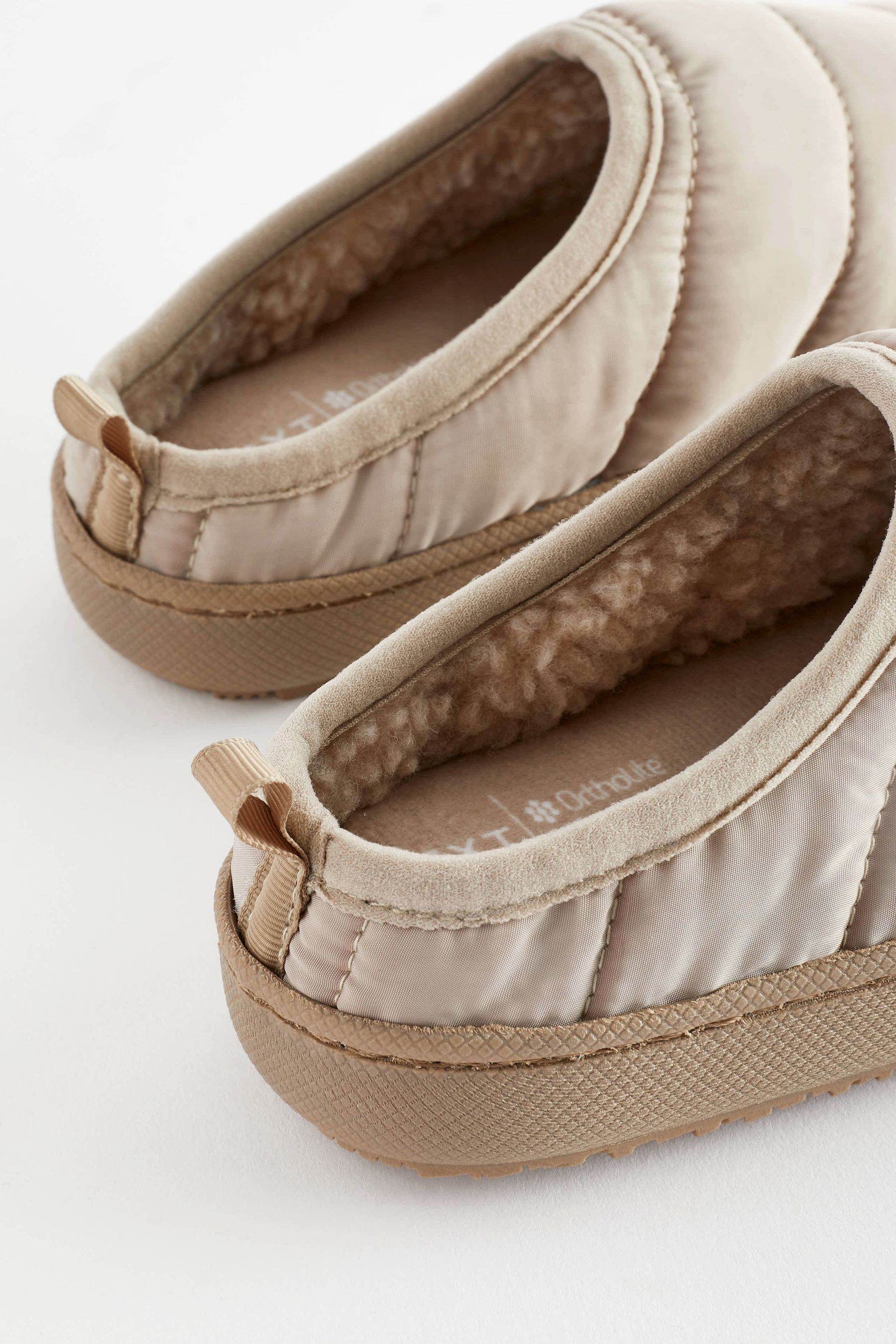 Buy Neutral Thinsulate Lined Quilted Mule Slippers from Next Luxembourg