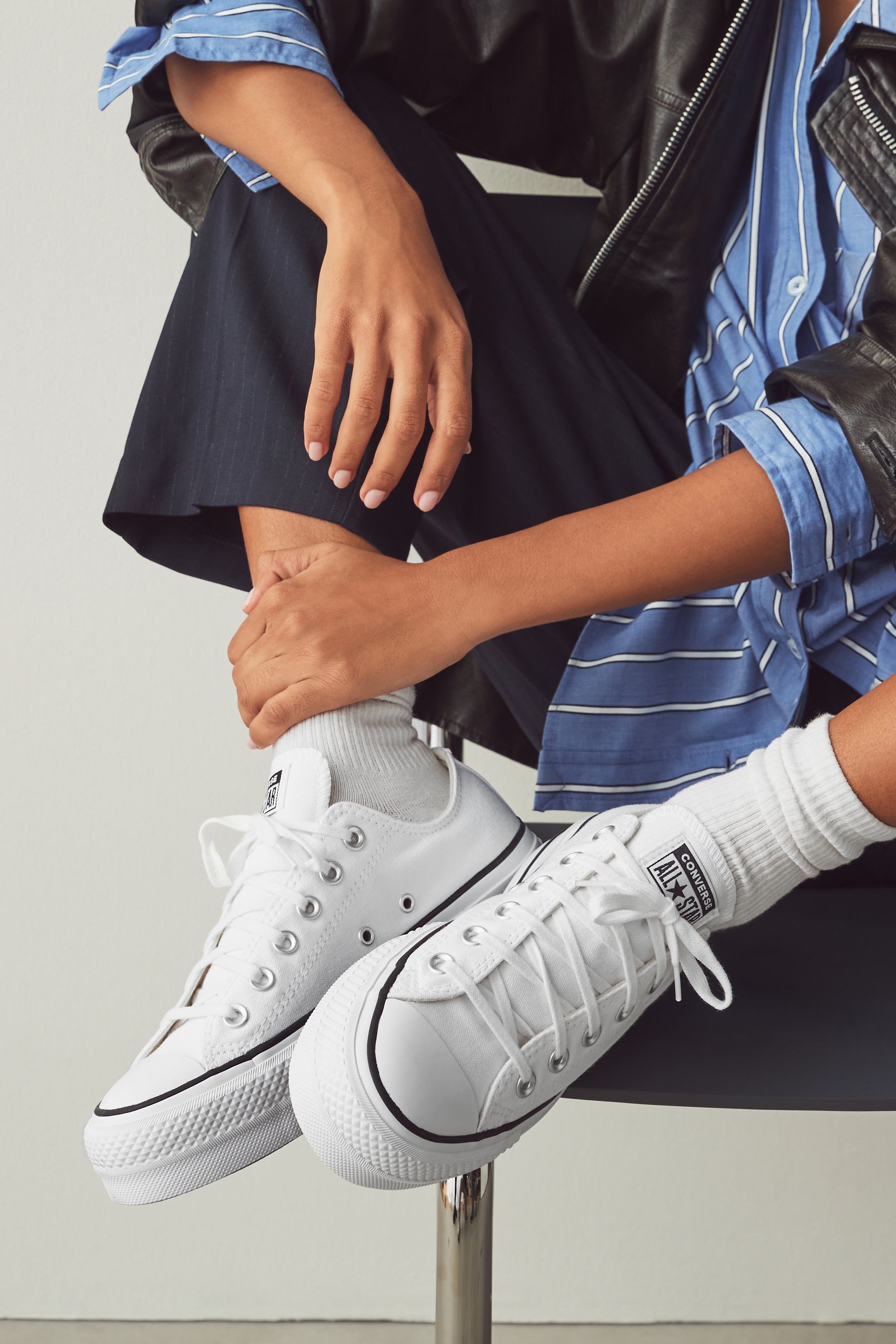 Buy Converse White Platform Lift Chuck Ox Trainers from the Next UK online shop