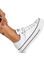 Converse White Platform Lift Chuck Ox Trainers - Image 2 of 9