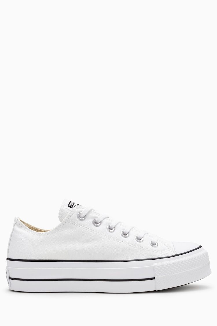 Converse White Platform Lift Chuck Ox Trainers - Image 3 of 3