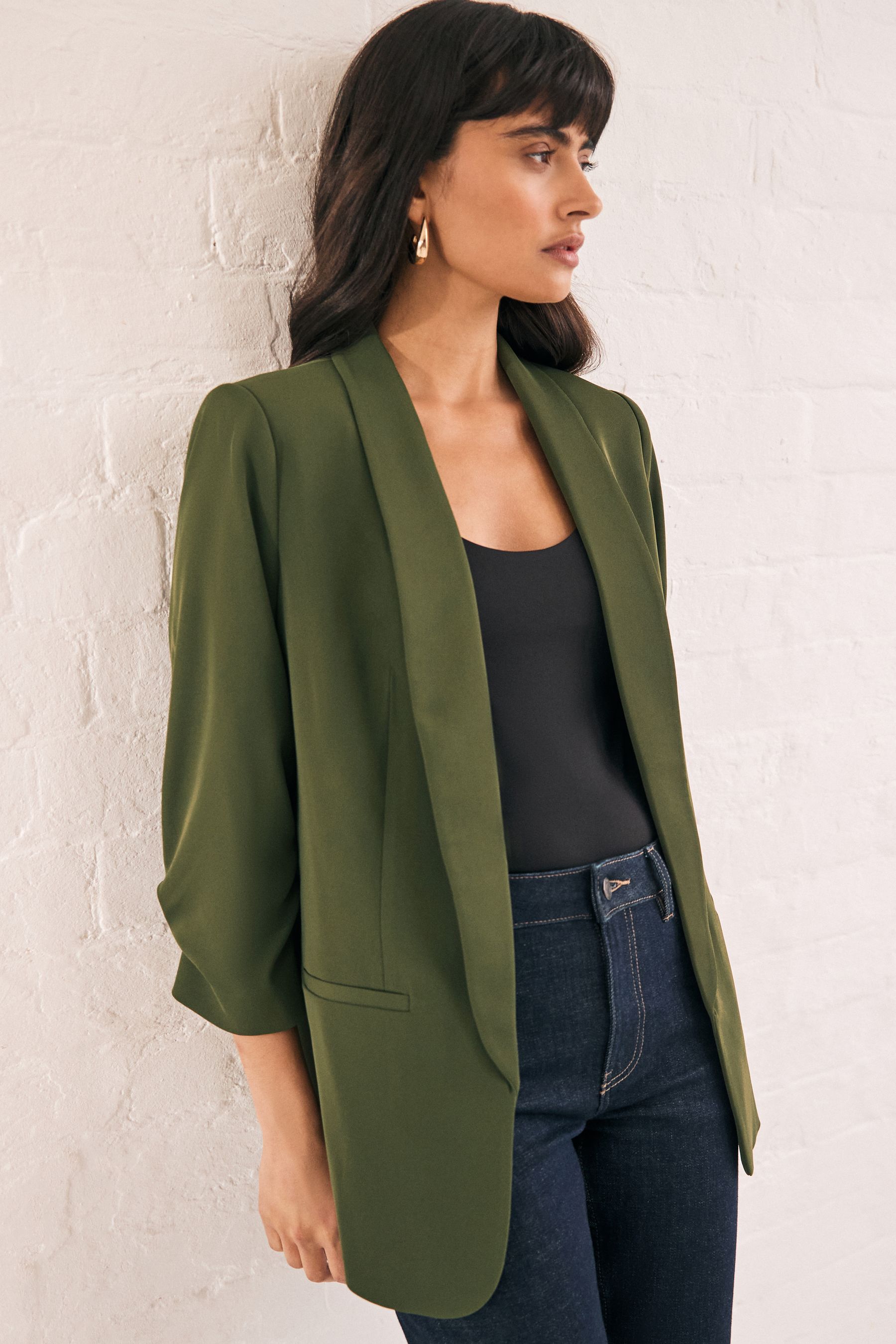 Lipsy ruched sleeve blazer online