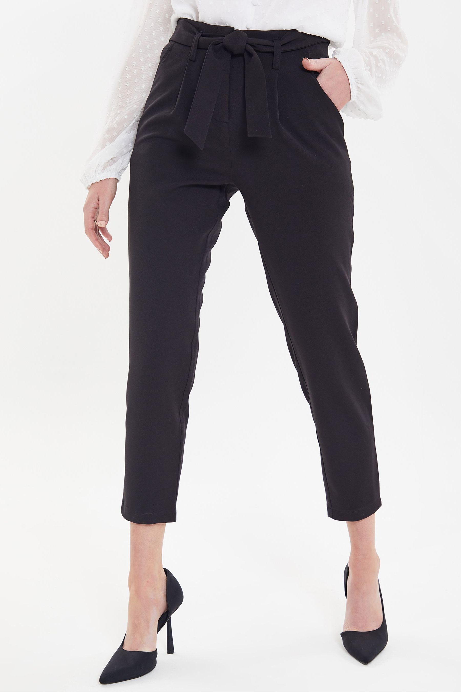 Buy Threadbare Black Paperbag Waist Trousers from the Next UK