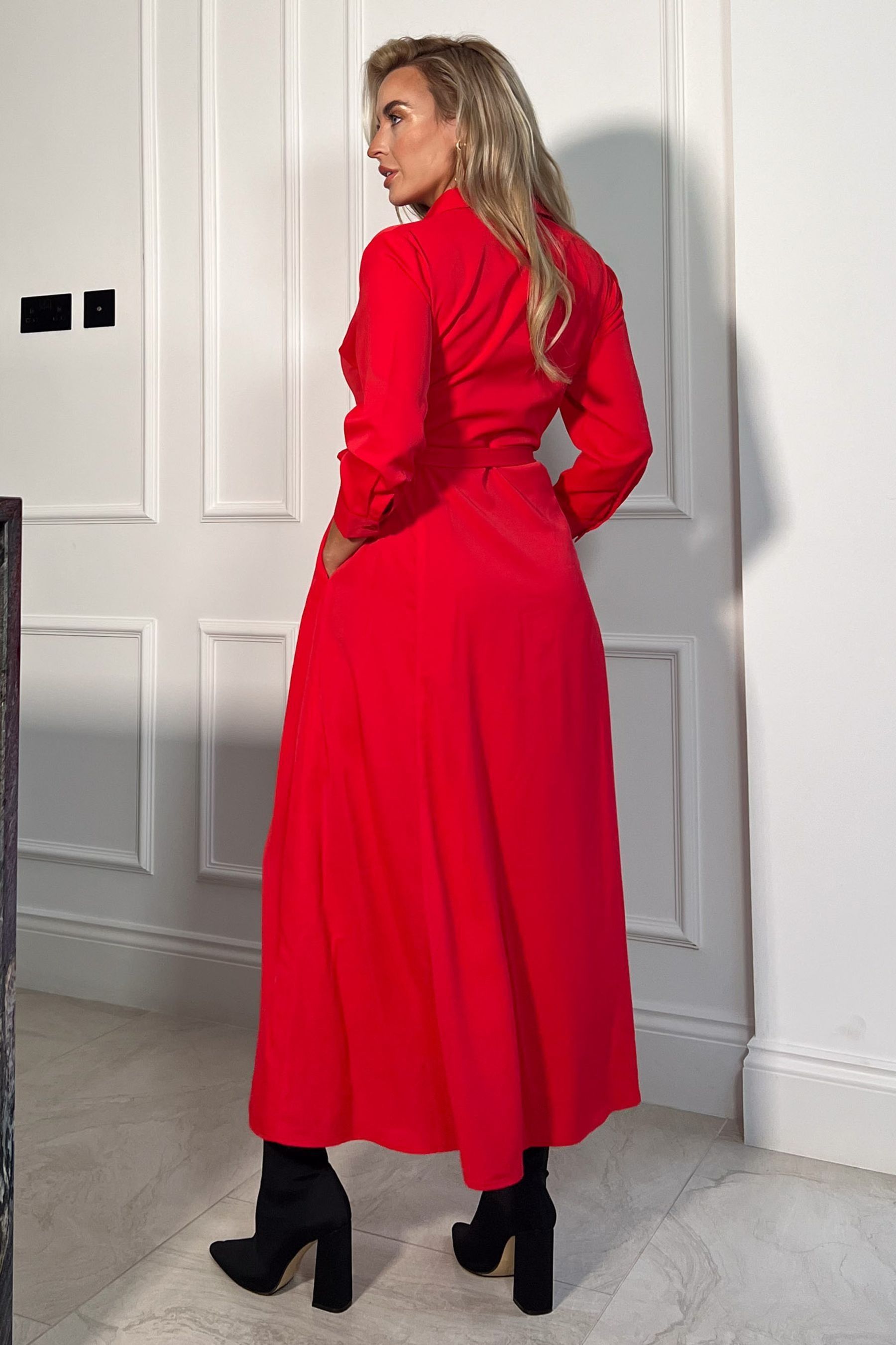 Red maxi sale shirt