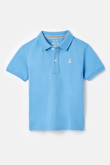 Joules Woody Blue Pique Cotton Polo Shirt