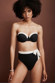 Mint Velvet Black/White Cupped Underwire Bikini Top - Image 5 of 8