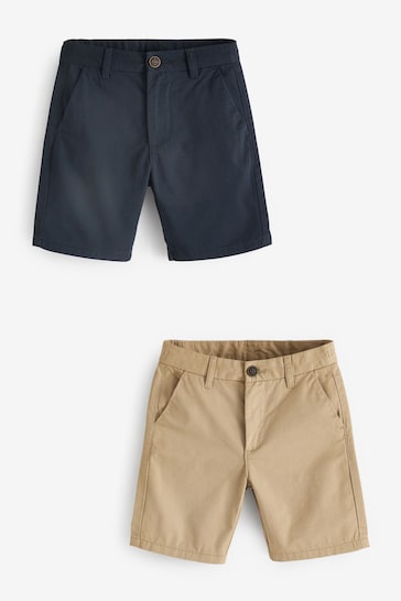 Navy/Stone Chino Shorts 2 Pack (3-16yrs)