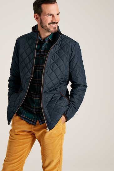 Joules Maynard Navy Diamond Quilted Jacket