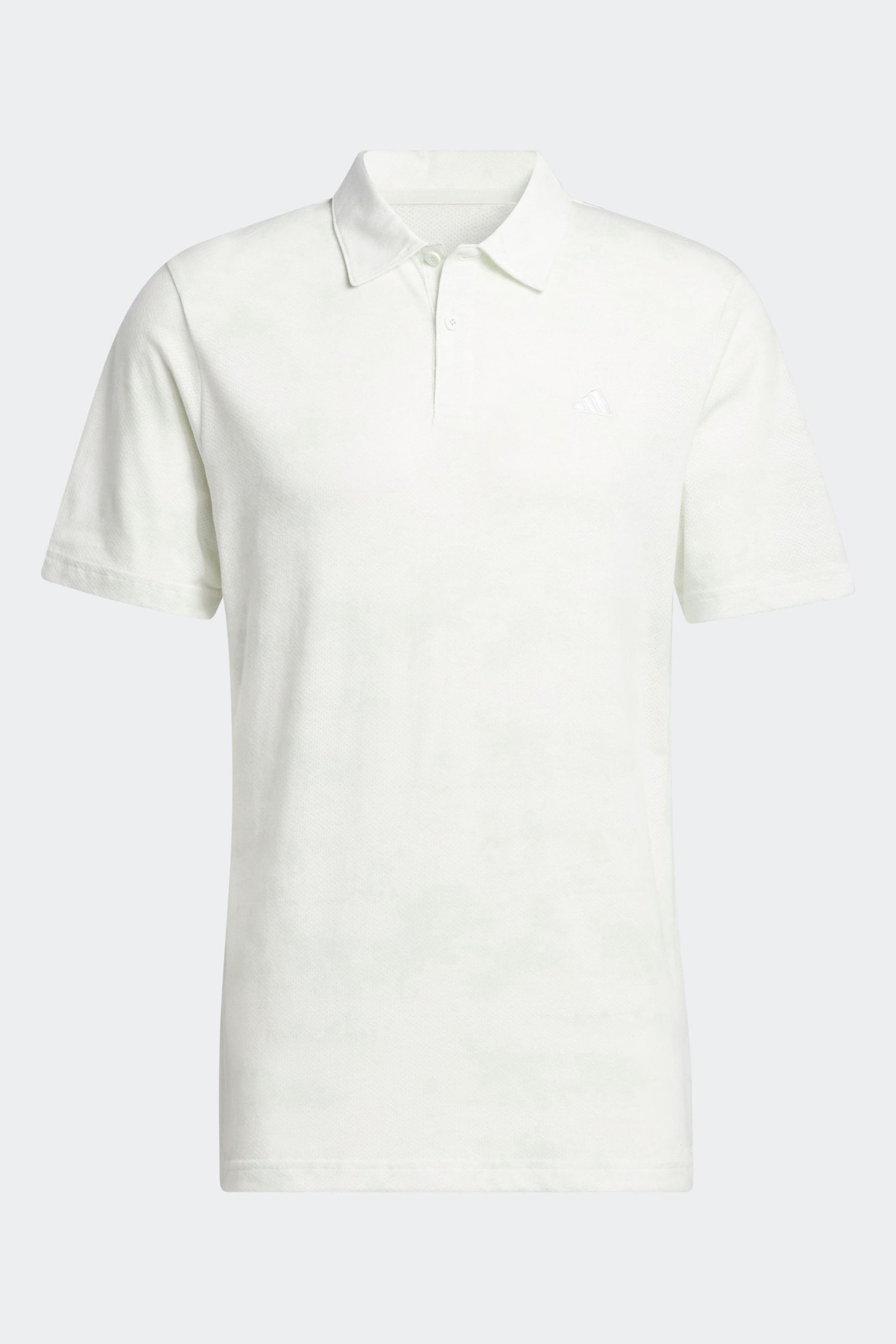 adidas Golf Light White Go To Printed Mesh Polo Shirt - Image 7 of 7