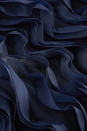 Navy Blue 3D Ruffle Texture Mini Dress - Image 6 of 6