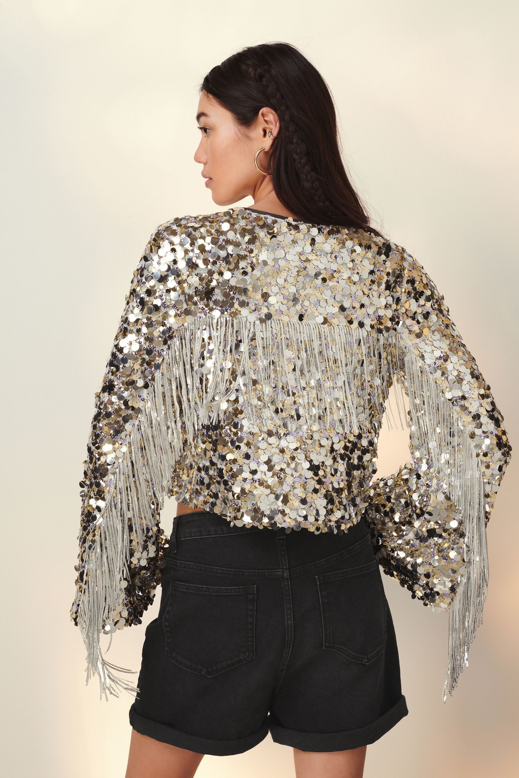 Fringed kimono jacket cheap