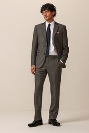 Brown Tailored Fit Trimmed Texture Suit Trousers - Image 3 of 9