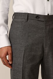 Brown Tailored Fit Trimmed Texture Suit Trousers - Image 4 of 9