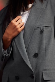 Dark Grey Brushed Double Breasted Blazer - Image 4 of 7