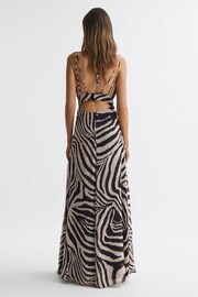 Reiss Black/White Vida Zebra Print Maxi Dress - Image 4 of 4