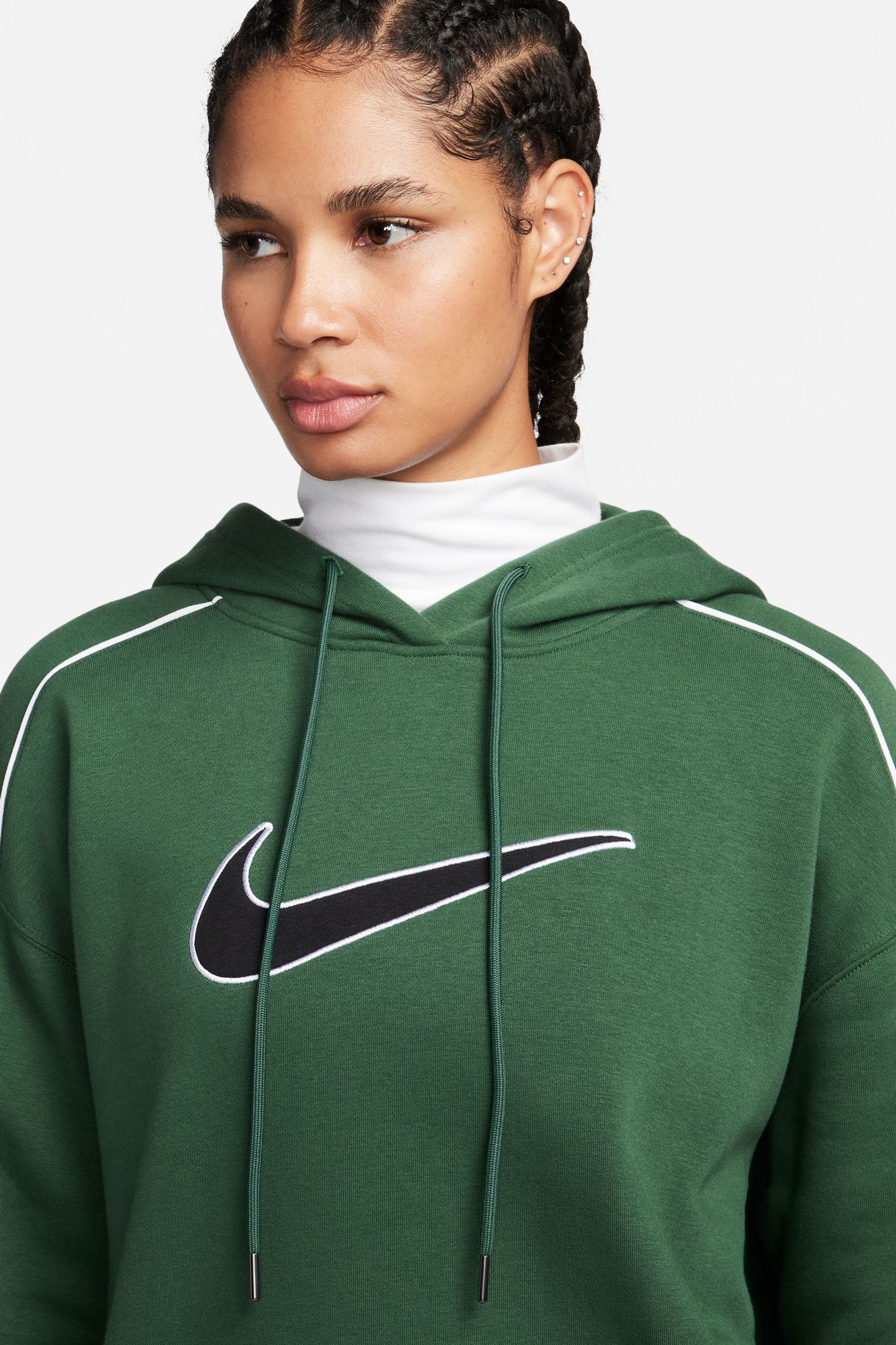 Buy Nike Green Piping Detail Swoosh Hoodie from Next Luxembourg