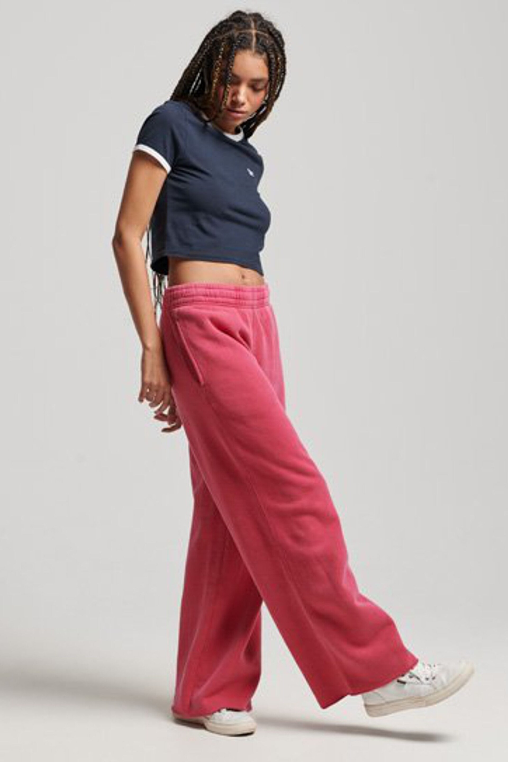 Superdry Pink Wash Straight Joggers - Image 3 of 4