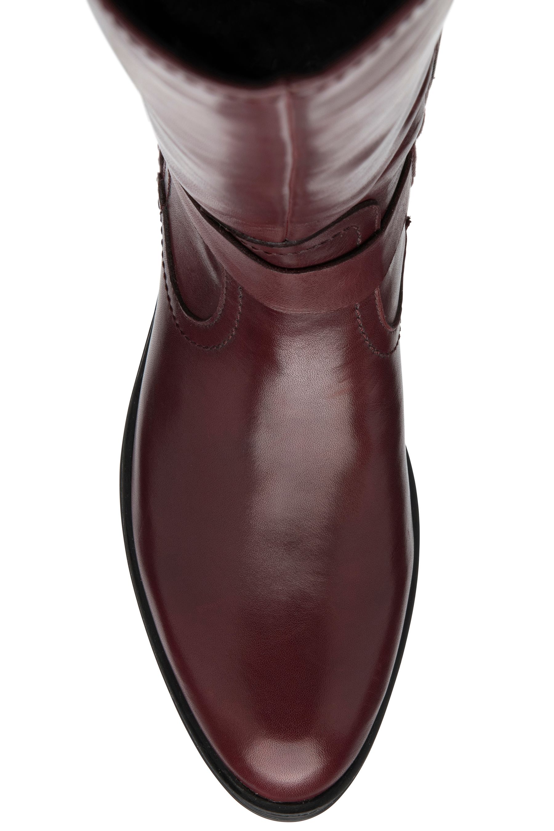 Maroon leather knee clearance high boots