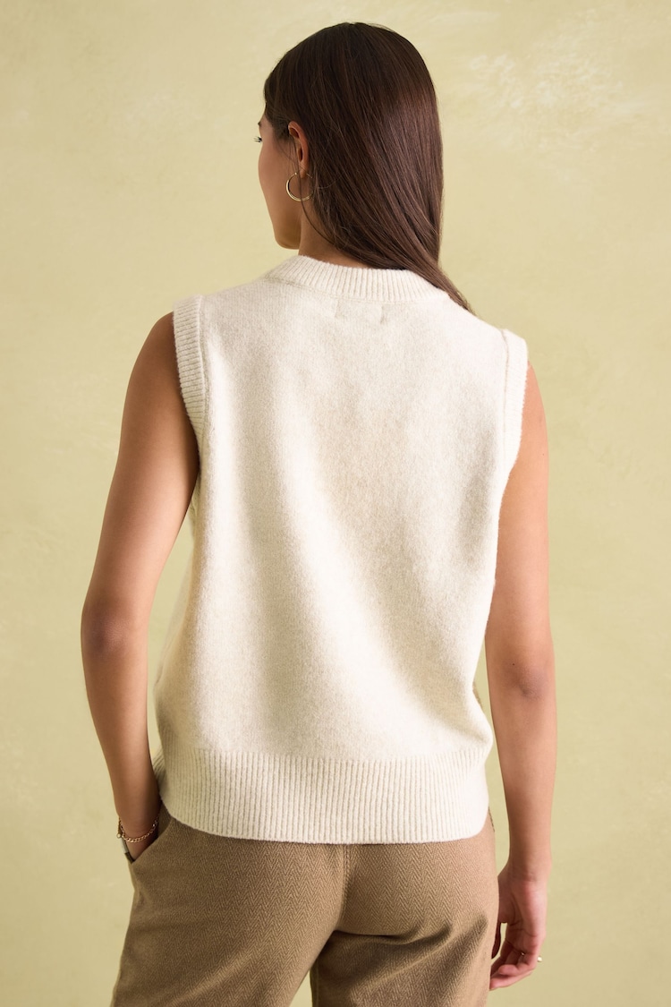 Joules Holly Cream Knitted Vest - Image 2 of 6