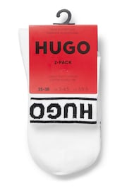 HUGO Logo Ankle 2 Pack Socks - Image 2 of 5