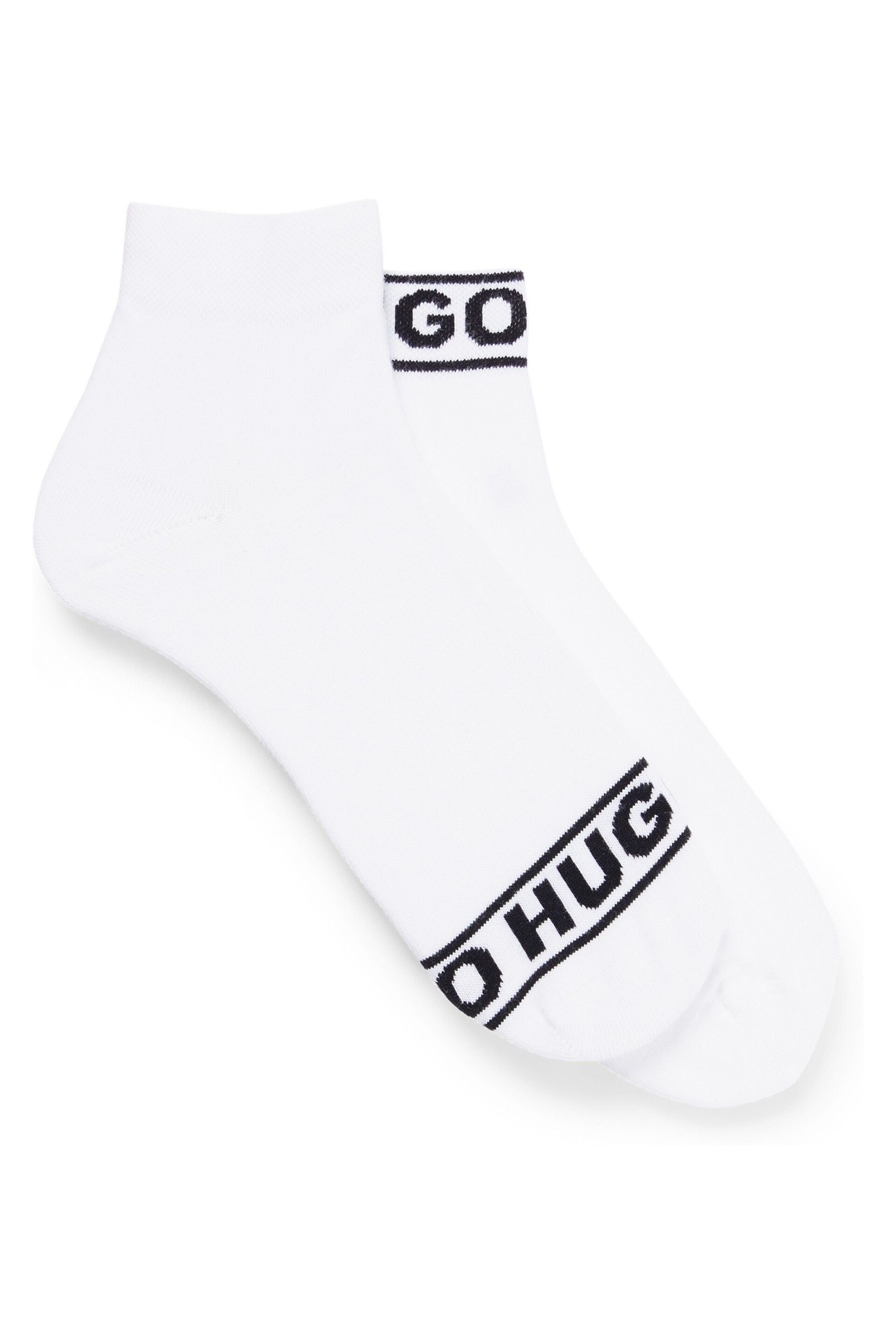 HUGO Logo Ankle 2 Pack Socks - Image 2 of 5