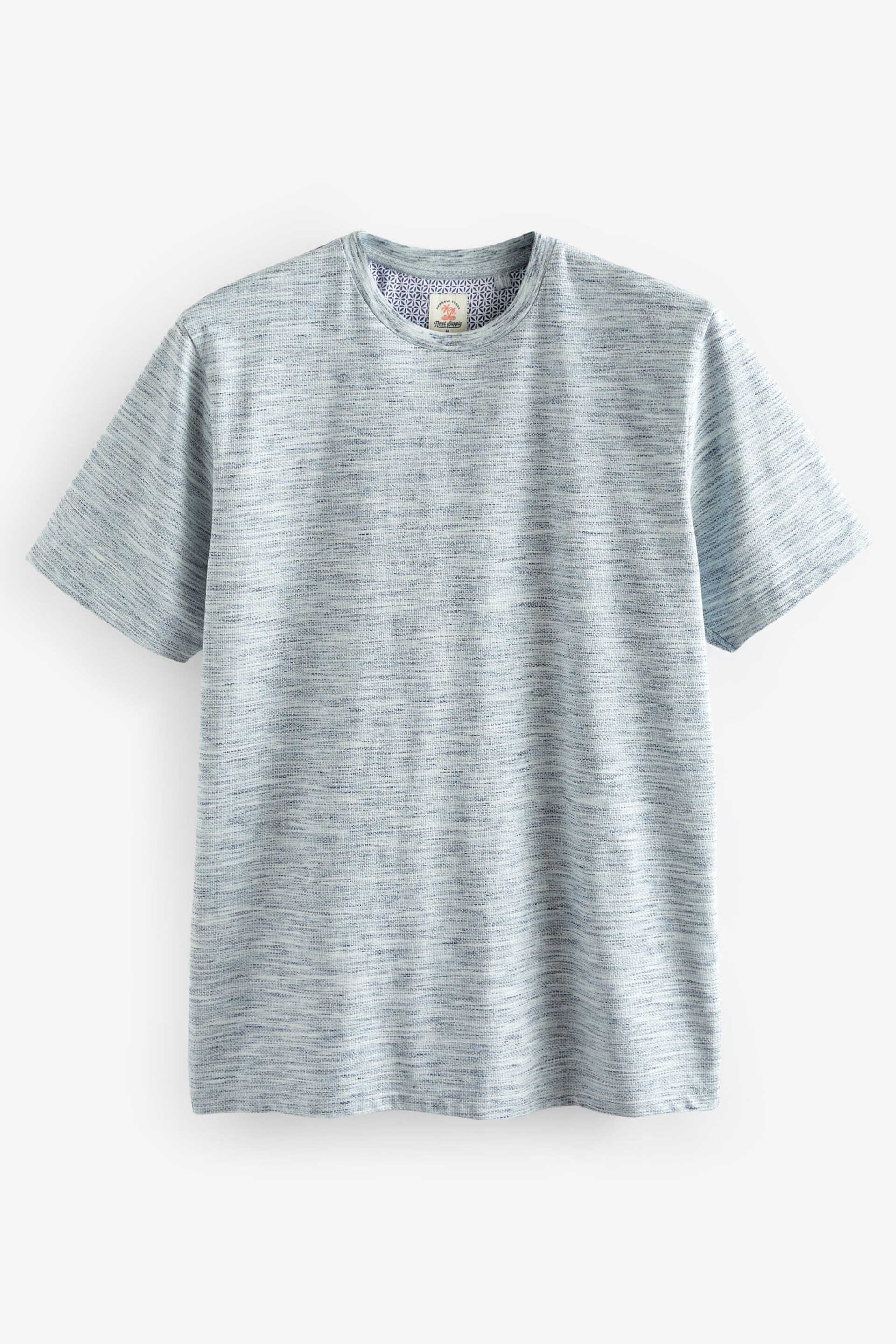 Blue Marl Textured T-Shirt - Image 5 of 7