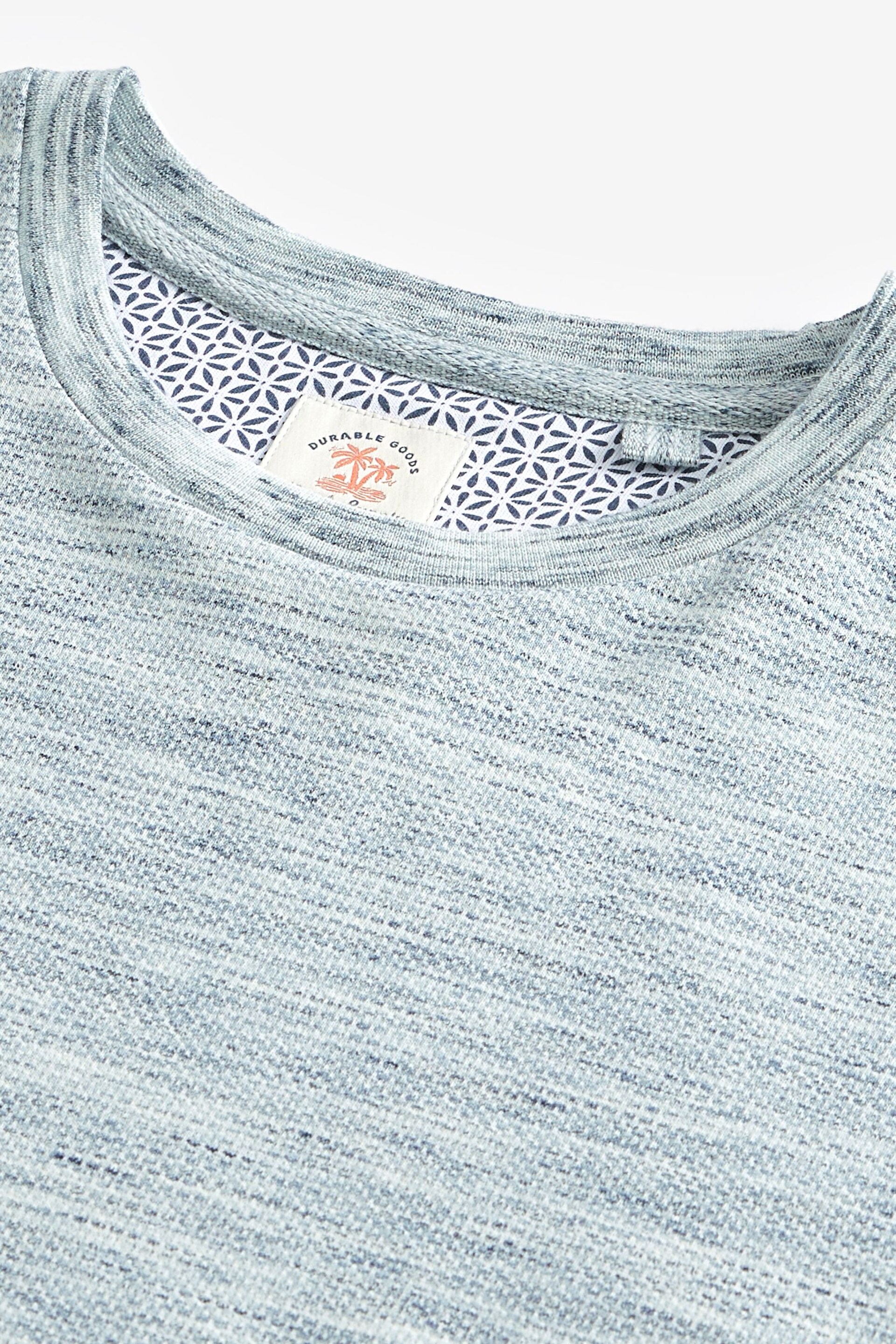 Blue Marl Textured T-Shirt - Image 7 of 7