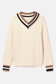 Joules Dawson Cream Cable Knit Cricket Jumper - Image 10 of 10