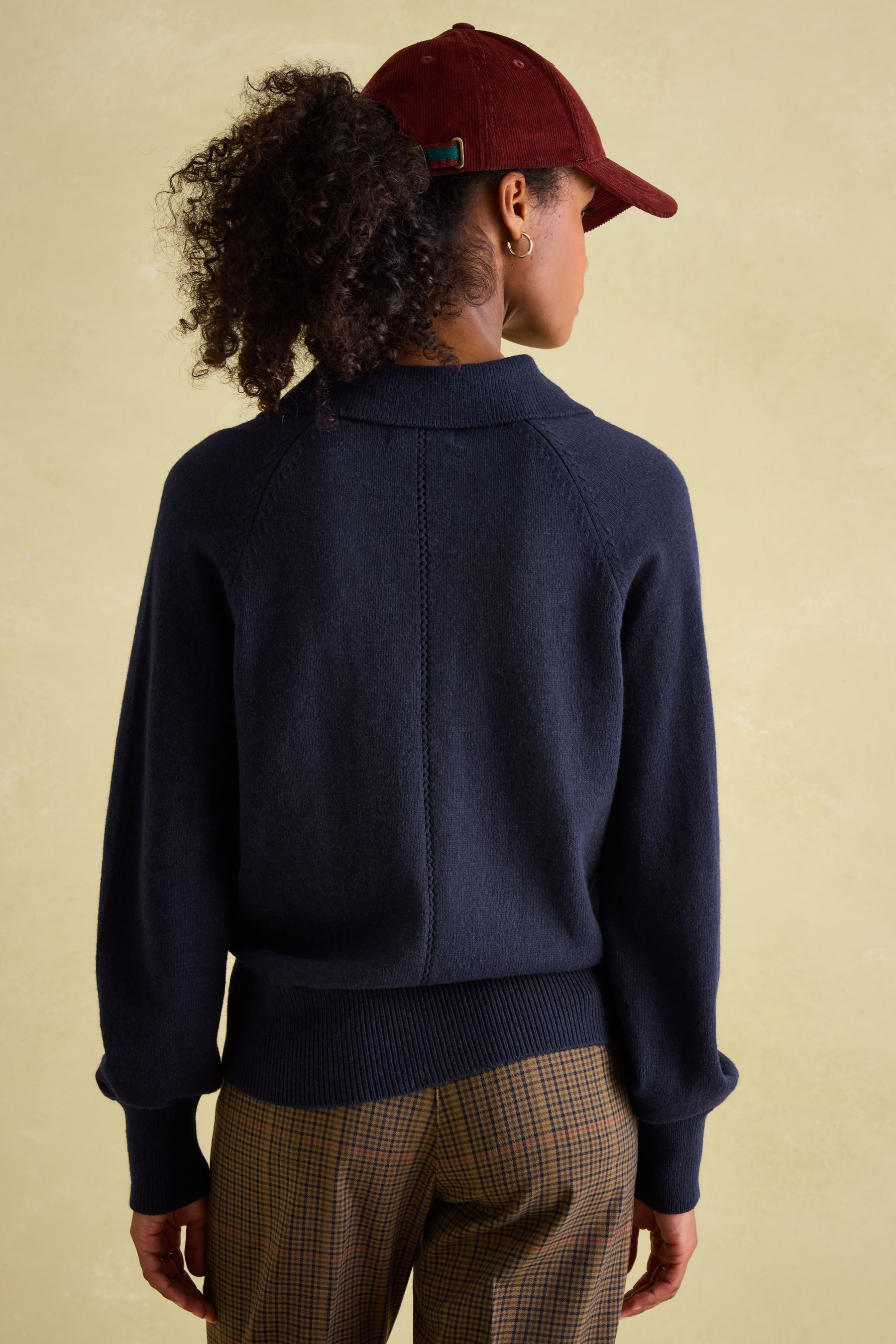 Buy Joules Mia Navy Blue Pointelle Jumper with Open Collar from Next Canada