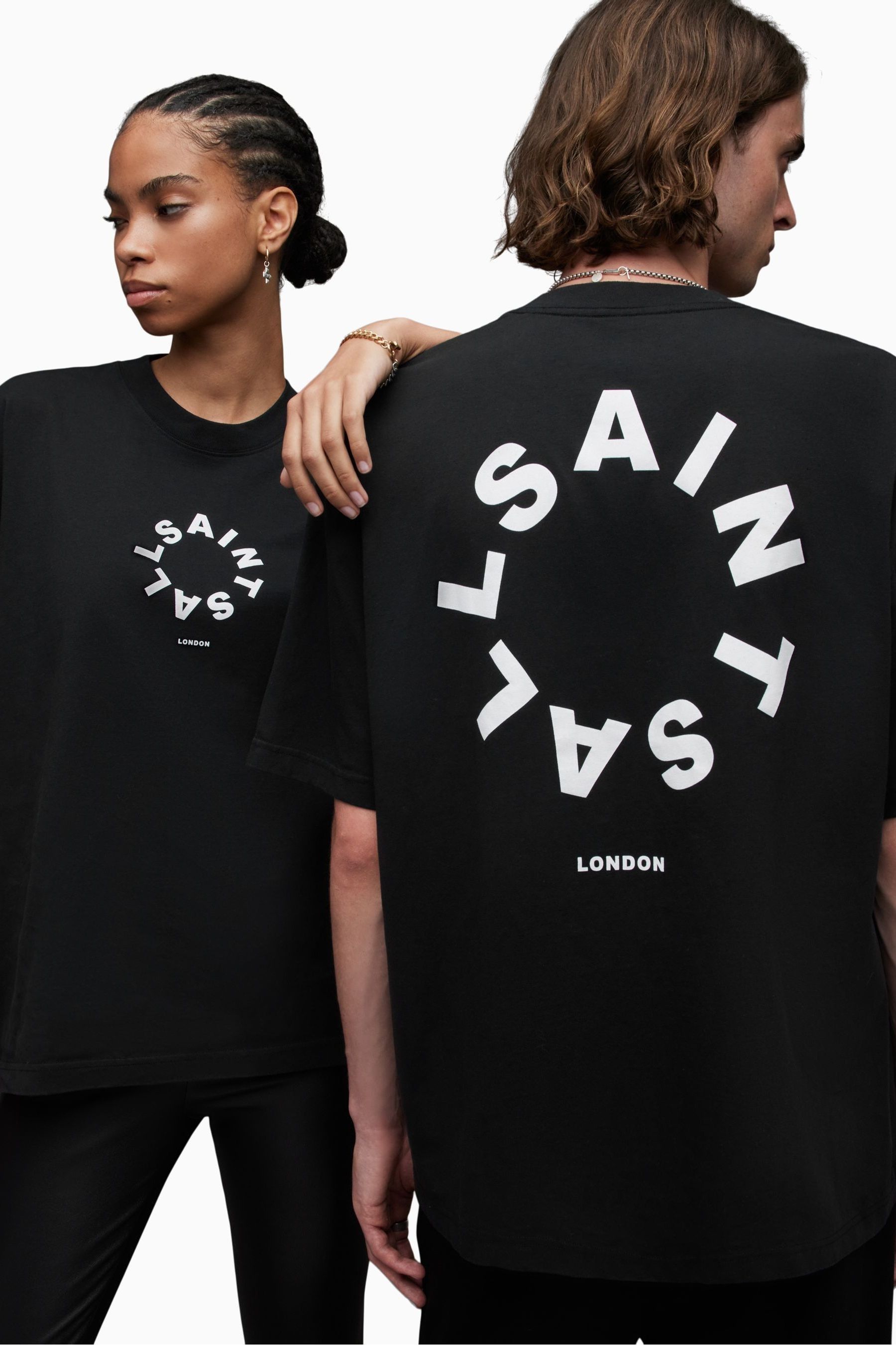 Buy AllSaints Black Tierra Short Sleeve Crew T Shirt from Next Australia