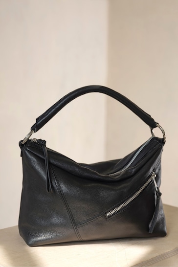 Mint Velvet Black Harri Leather Bag