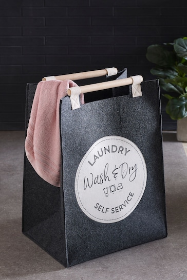 Grey Vintage Sign Laundry Bag