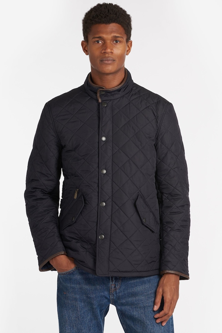 Barbour® Navy Powell Quilted Jacket - Image 1 of 12