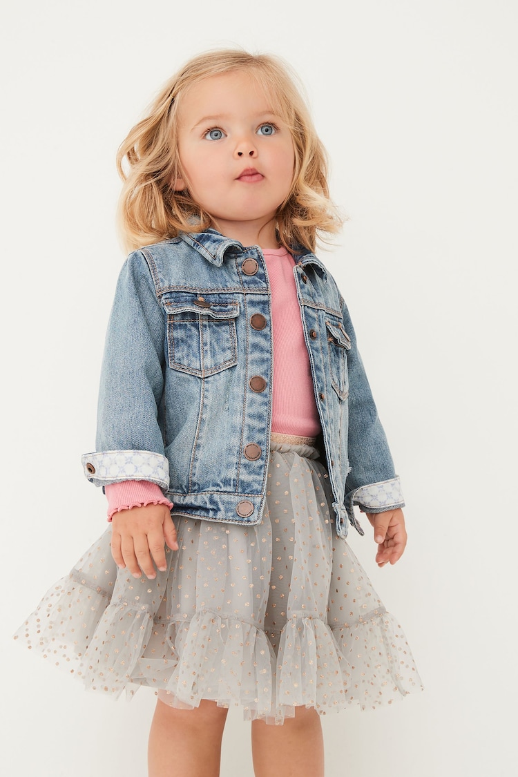 Mid Blue Denim Western 100% Cotton Jacket (3mths-7yrs) - Image 1 of 7