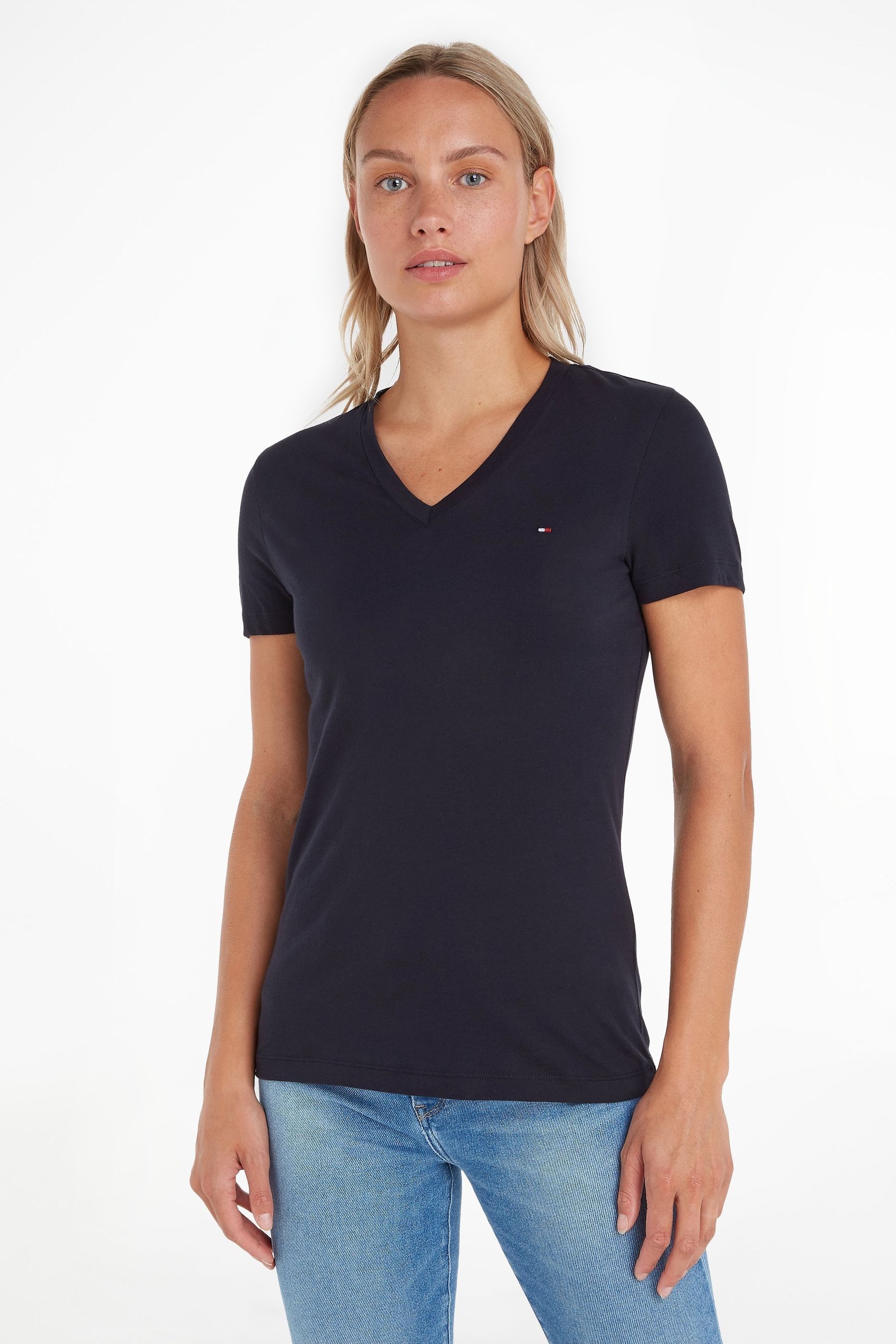 Buy Tommy Hilfiger Blue Heritage V Neck T Shirt from Next USA