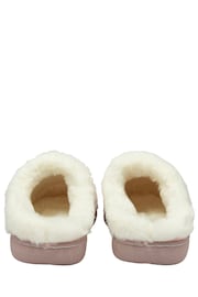 Dunlop Pink Ladies Knitted Closed Toe Mule Slippers - Image 3 of 4