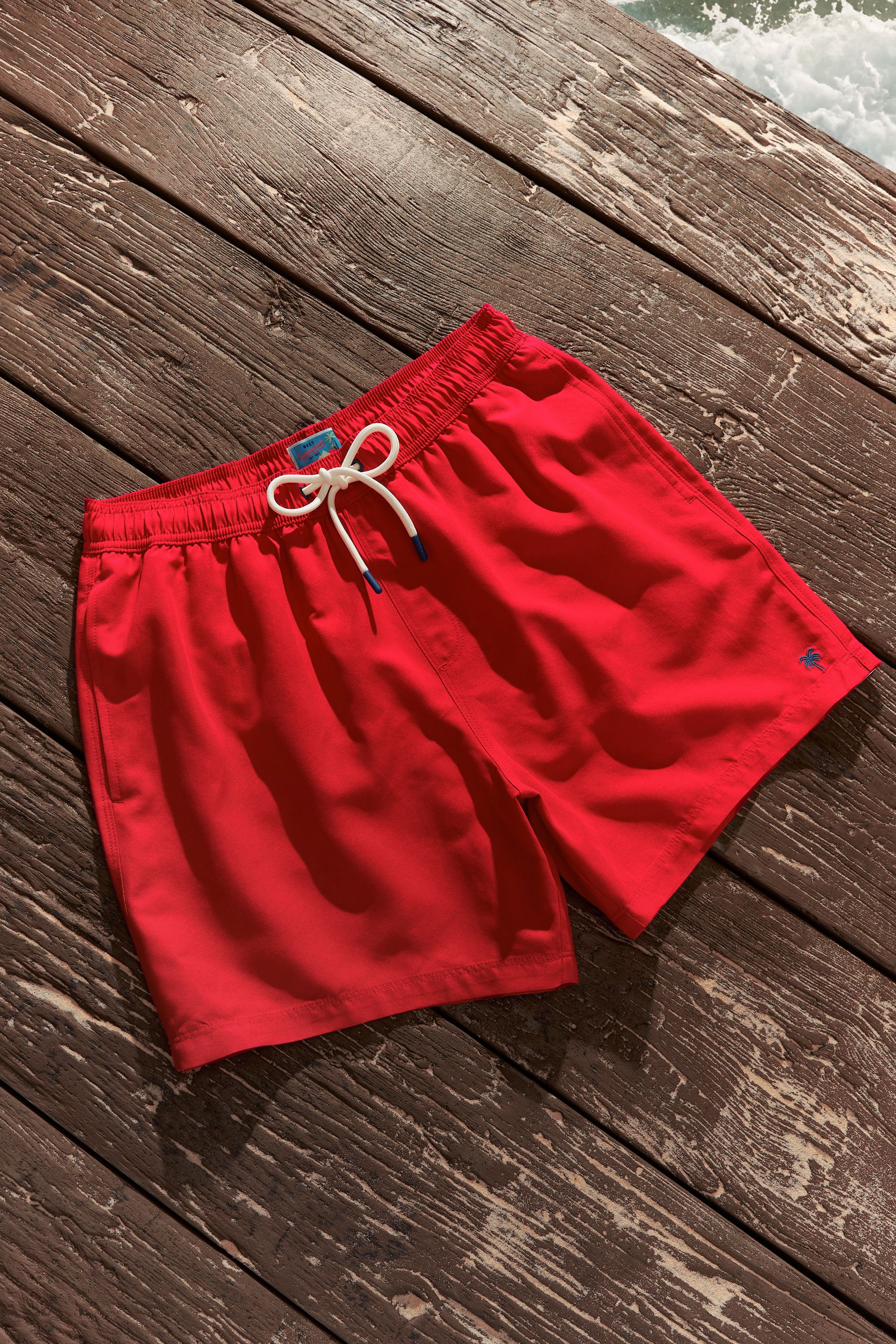 Bright Red Palm Logo Essential Swim Shorts