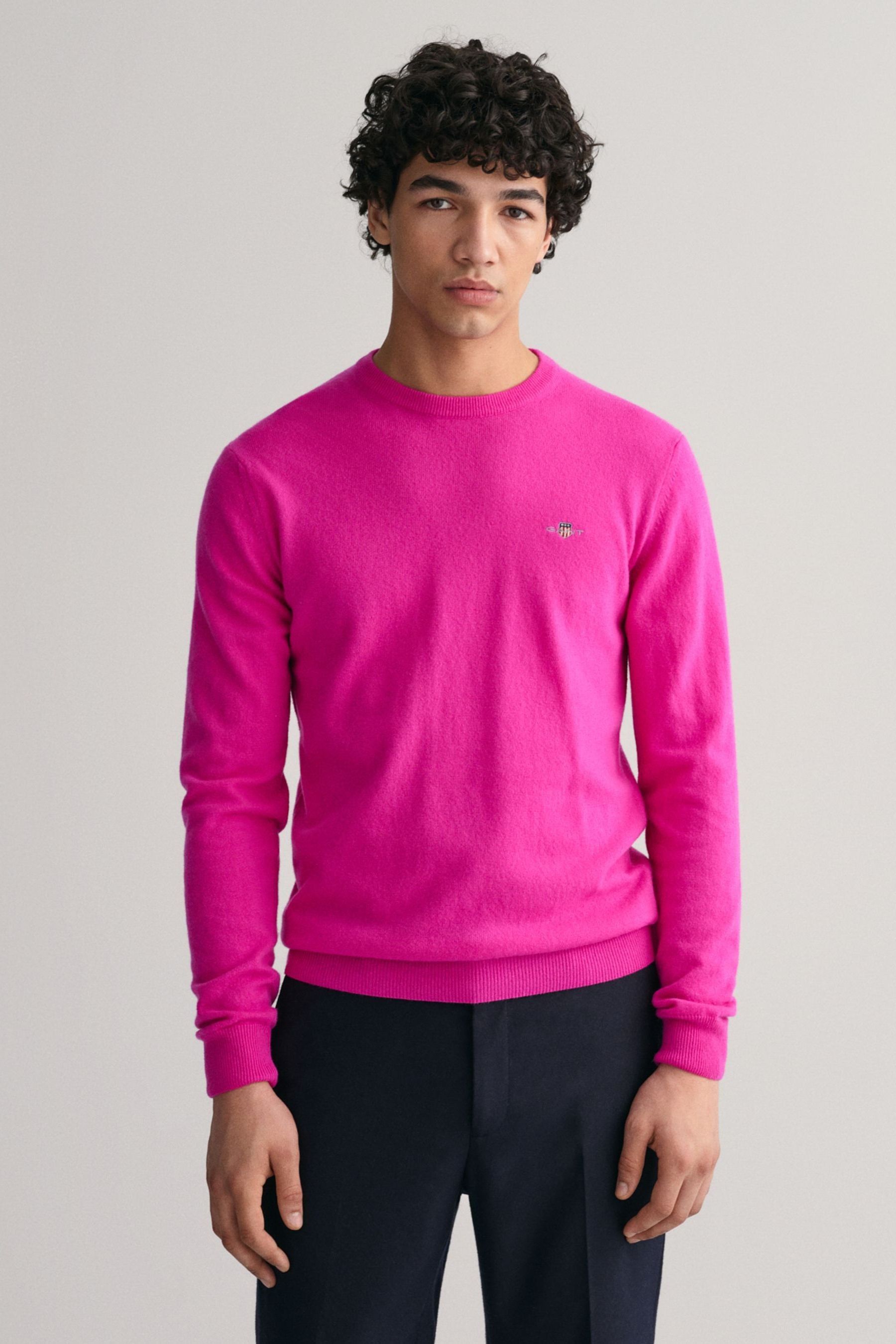 Buy GANT Superfine Lambswool Crew Neck Jumper from Next Luxembourg