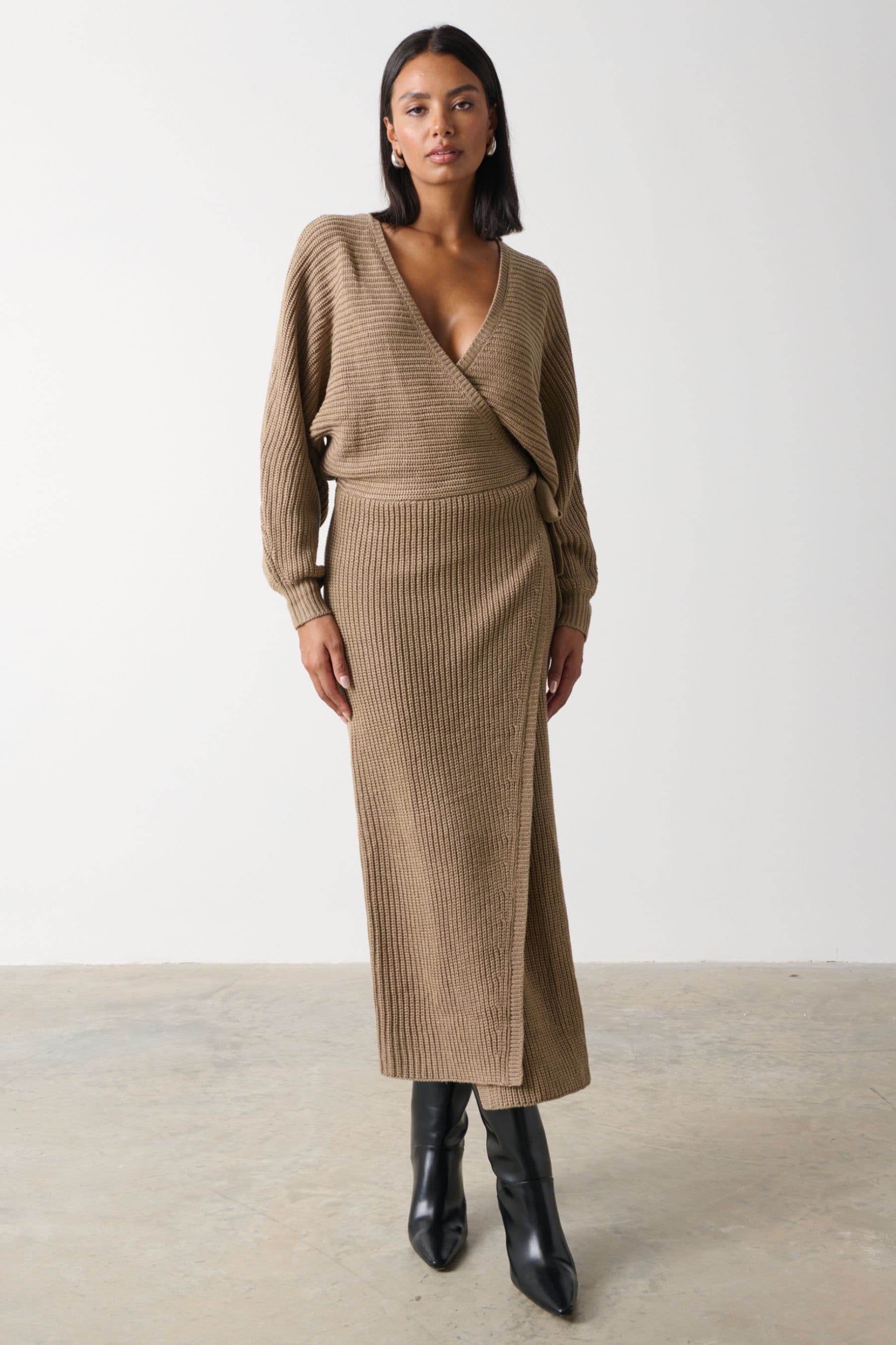 Knitted clearance wrap dress
