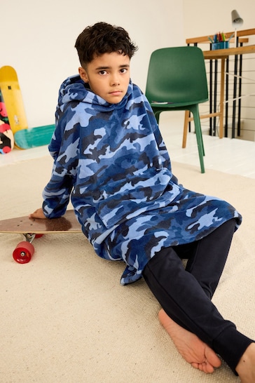 Navy Blue Camouflage Hooded Blanket (3-16yrs)