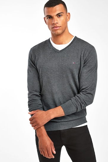 Tommy Hilfiger Core Cotton Silk V-Neck Sweater