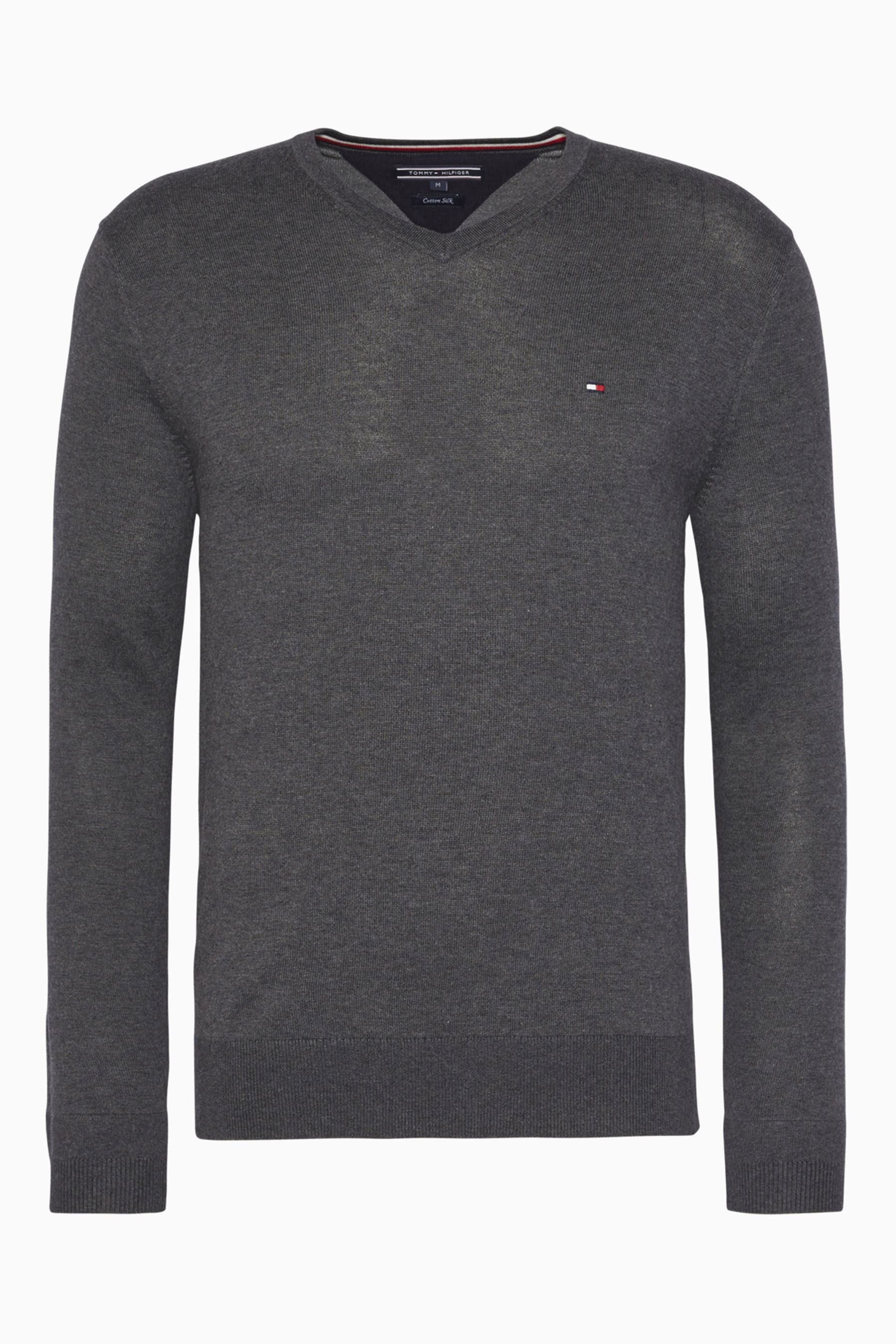 Tommy hilfiger cotton outlet silk v neck