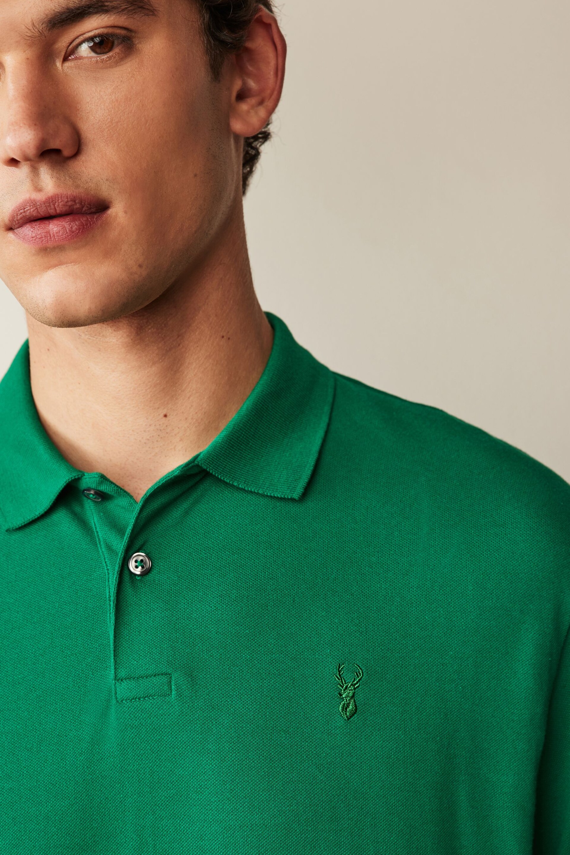 Green Tennis Regular Fit Short Sleeve Pique Polo Shirt - Image 4 of 7