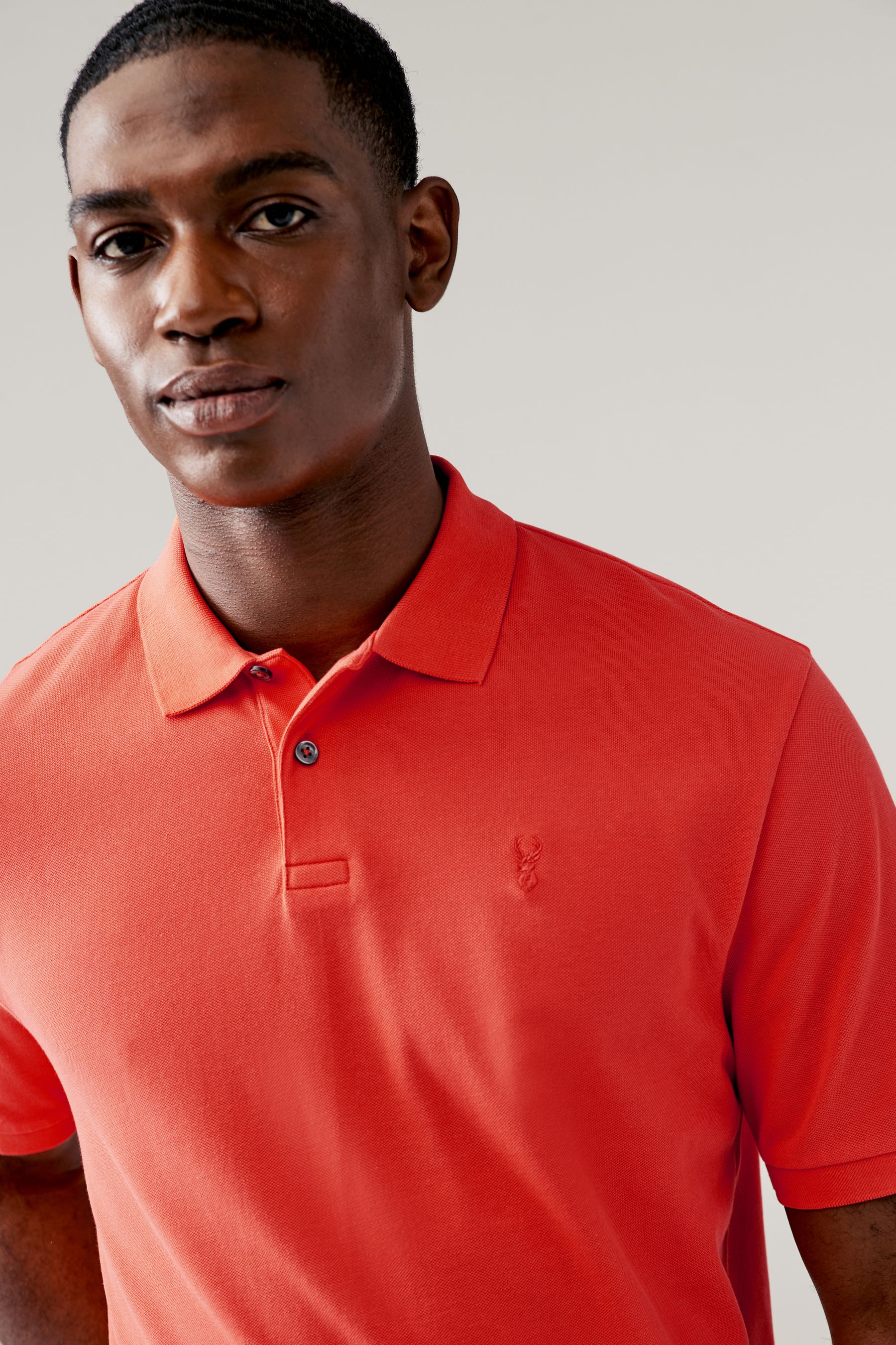 Buy Bright Orange Regular Fit Short Sleeve Pique Polo Shirt from Next Luxembourg