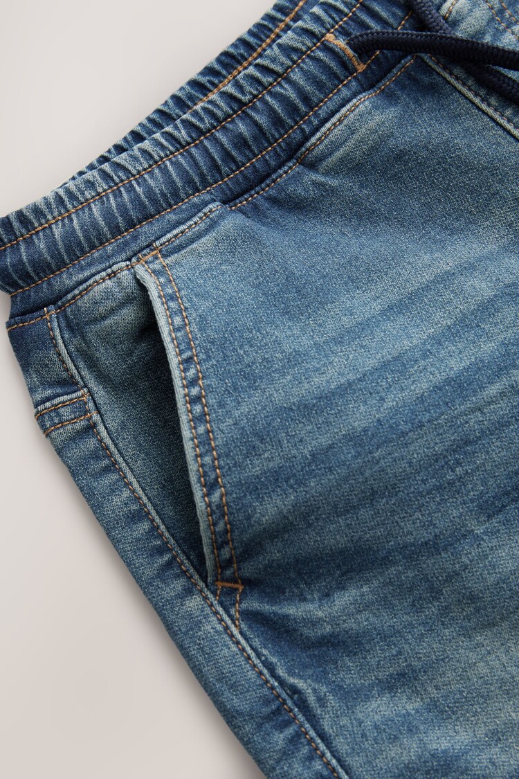 Boys Loose Jeans Winter Fleece Lined Denim Pants Elastic Waist Casual Harem Trousers With Pocket Tween Girls Gift Black 8 Years