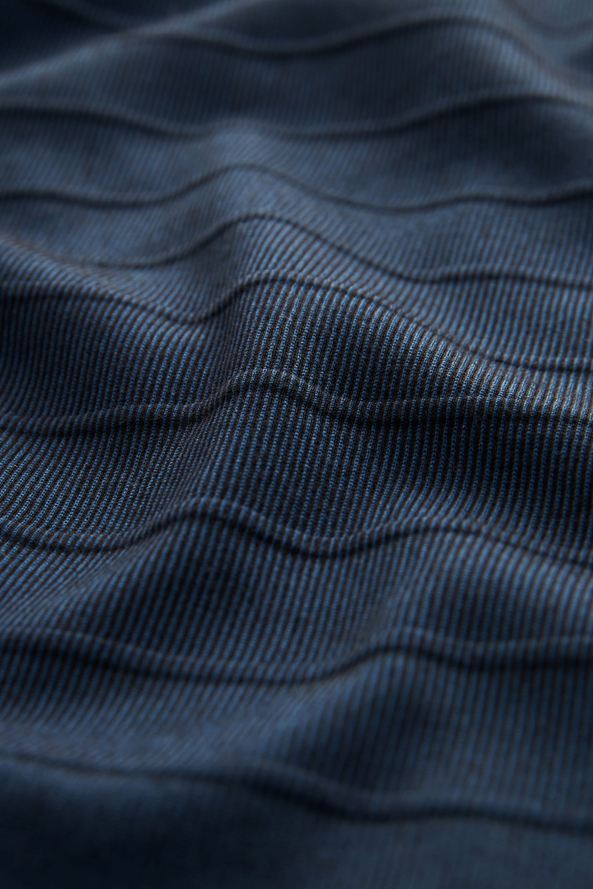 Black/Blue Zip Neck Smart Polo Shirt - Image 9 of 9