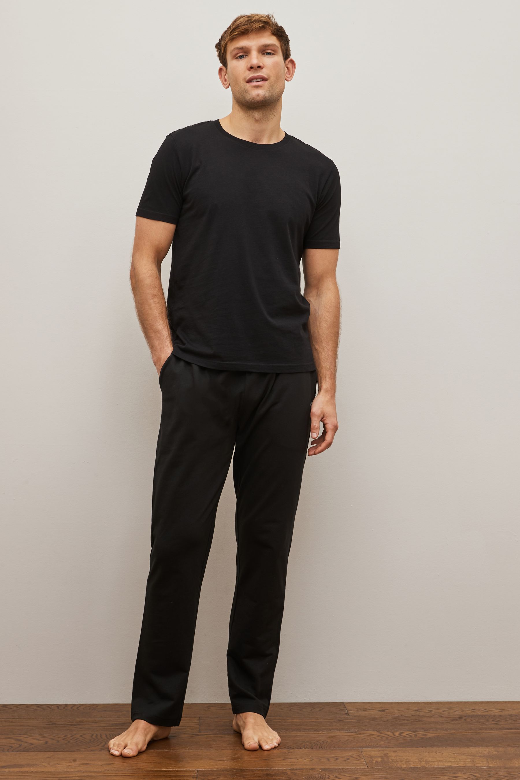 Black Open Slim Lightweight Joggers