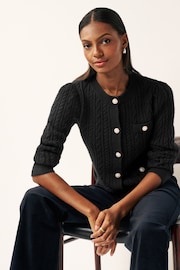 Black Cardigan With Pearl Effect Buttons - Image 1 of 6