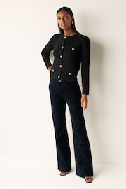Black Cardigan With Pearl Effect Buttons - Image 2 of 6