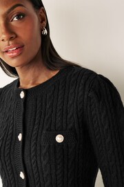 Black Cardigan With Pearl Effect Buttons - Image 4 of 6