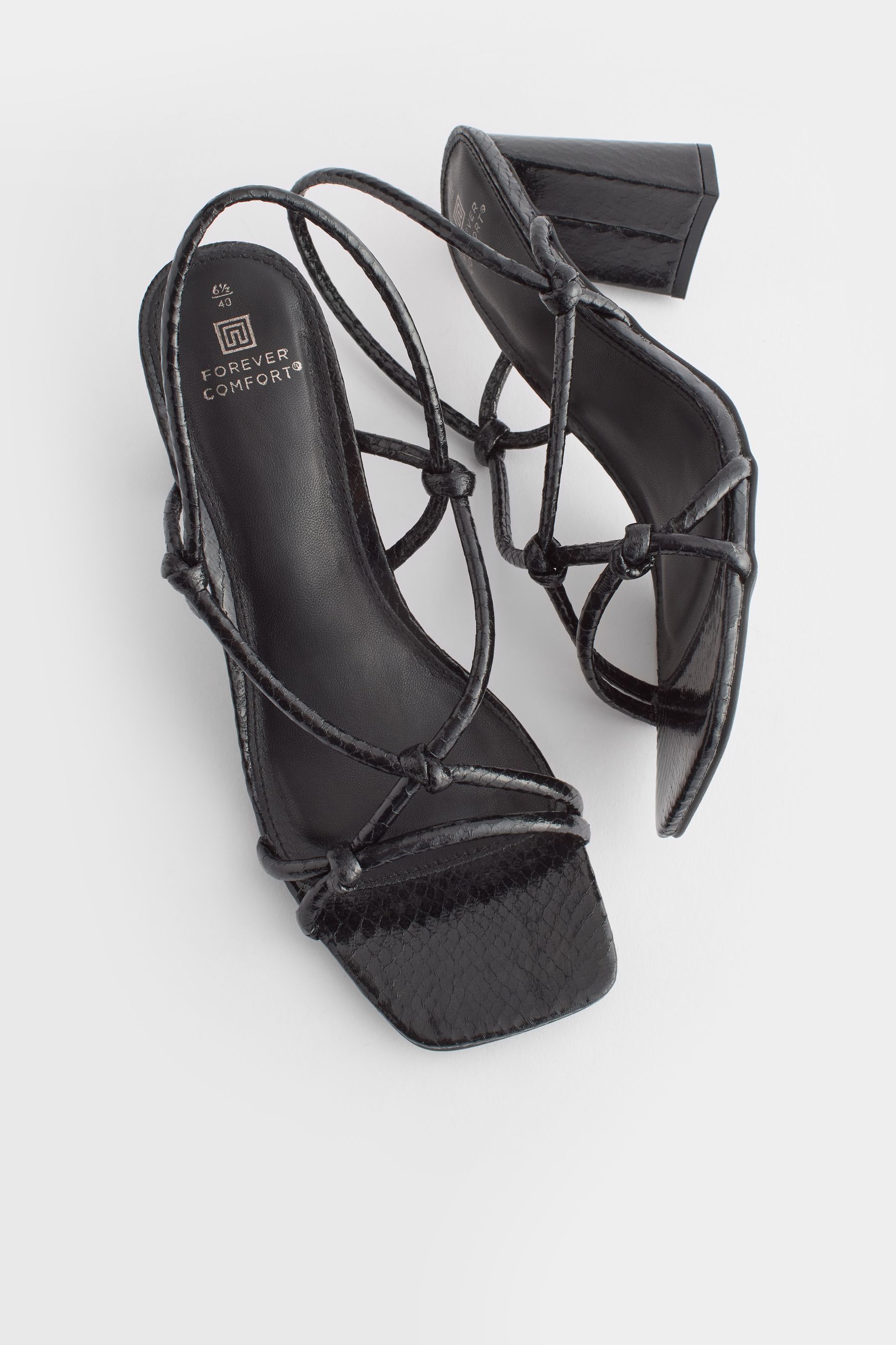 Comfortable black hot sale strappy sandals